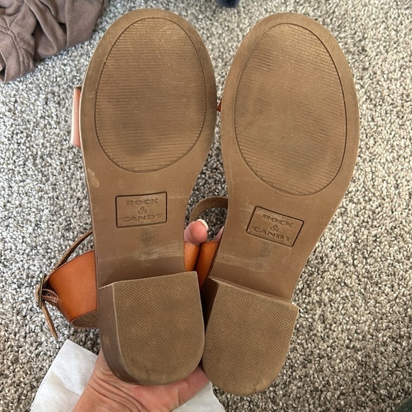 ROCK & CANDY | shoes size 8.5 brown sandals heels wedges - Picture 11 of 11